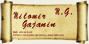 Milomir Gajanin vizit kartica